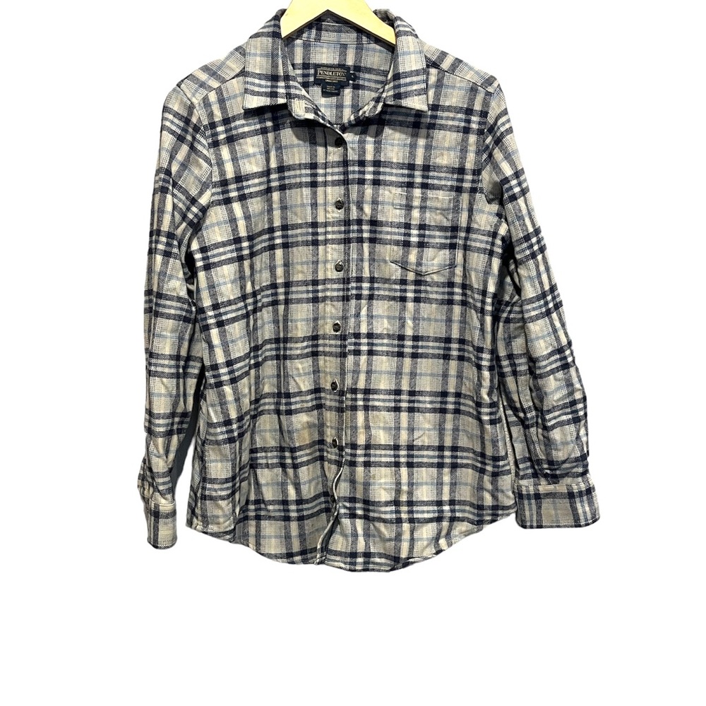 Pendleton Plaid Button Down Wool Shirt - image 1